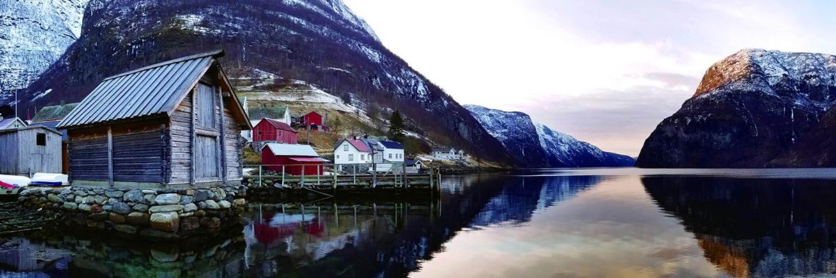 Les fjords de la Norvège - background banner